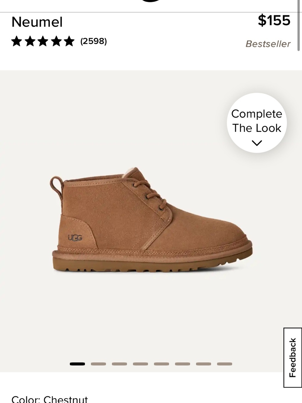 UGG Neumel Chestnut Suede Lace-Up Shearling Ankle Boots